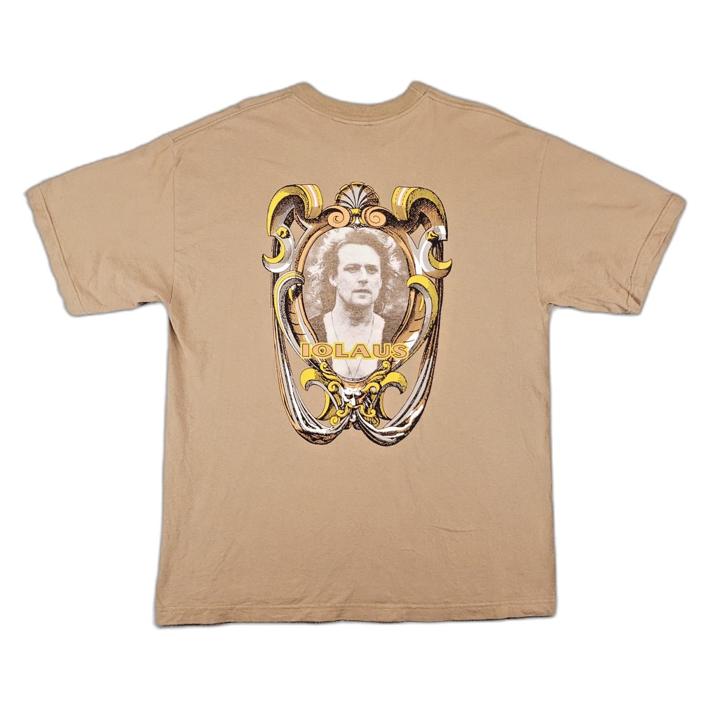 Hercules Iolaus T Shirt Mens XL Tan Graphic Print 90s Vintage TV Promo Cotton T